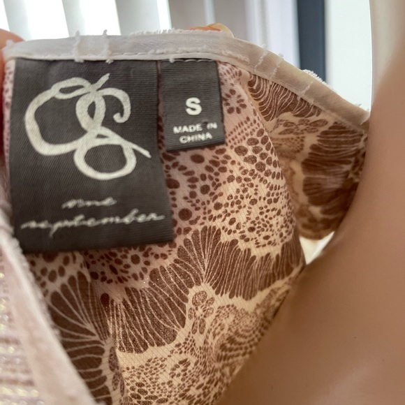 Anthropologie’s One September peasant BoHo tassel small blouse - Picture 3 of 4